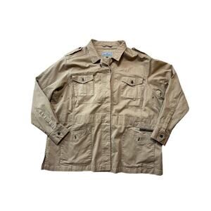 TRAVELSMITH Lightweight Tan Canvas Safari Jacket, size Women's 3X